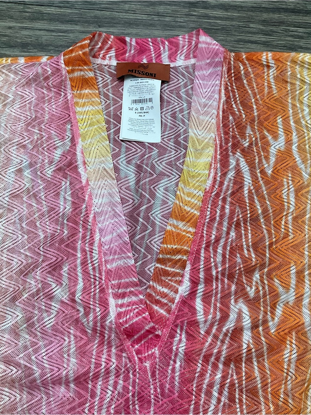 MISSONI Swim Cover Multicolored Light Knit Sz S - Picture 4 of 6